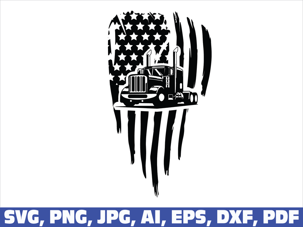 Download American Flag Trucker Svg Truck Driver Flag Svg Semi Truck Flag Svg Sofia Mastery