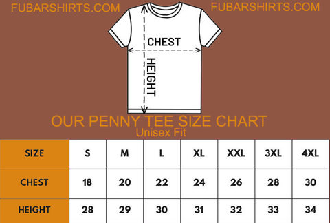 Penny Tees Sizing Chart - fubarshirts.com