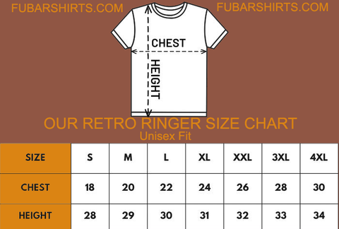 Ringer T-shirt Size Chart