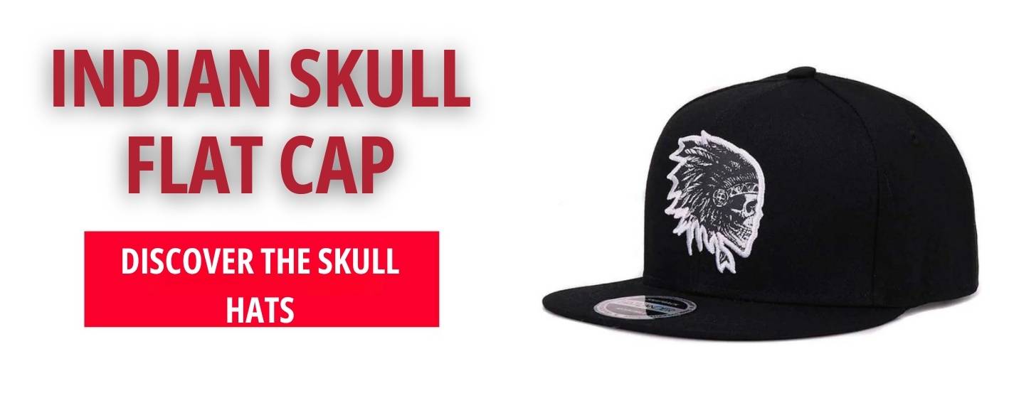 Indian Skull Flat Brim Cap