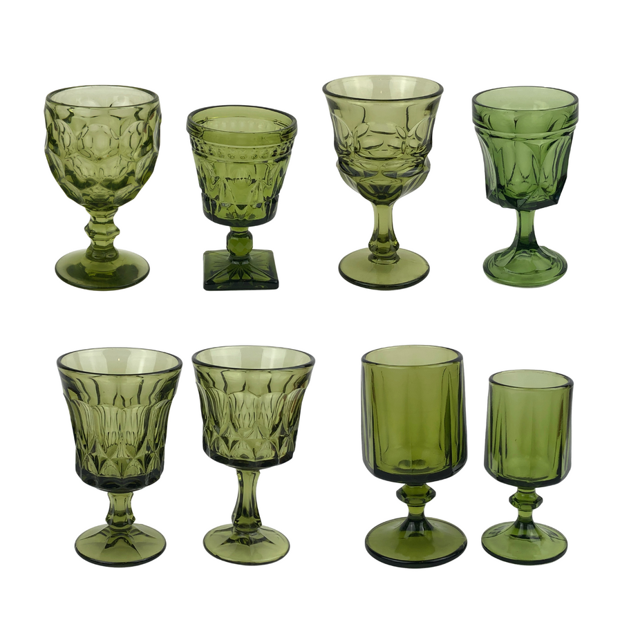 Anderson Mixed Green Water & Wine Glasses