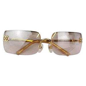 chanel rimless sunglasses cc