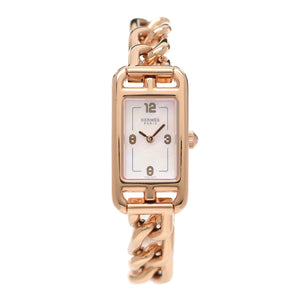 hermes rose gold watch