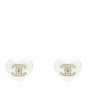 chanel heart stud earrings