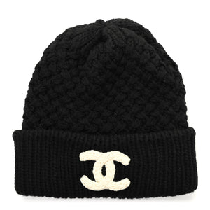 black chanel beanie hat