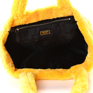 yellow fluffy prada bag