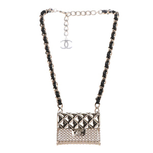 chanel micro bag necklace