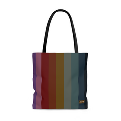 Elkberry Lightweight Tote Bag - Jewel Tone Rainbow, Vertical