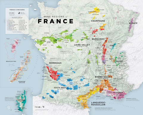 Ranskan viinialueet kartta