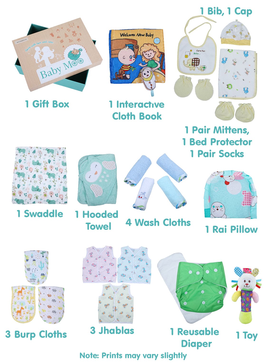New Born Hospital Bag Essentials Combo-0-6 Months- 39 Items – Moms