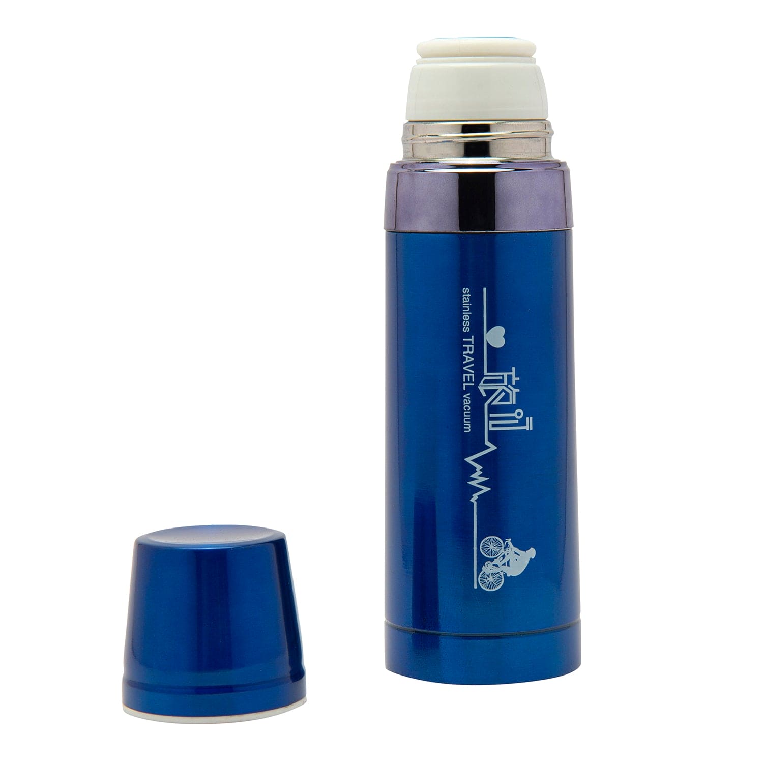 Solid Blue 350 ml Stainless Steel Flask