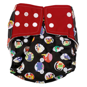 I Love Animals Black And Red Reusable Diaper