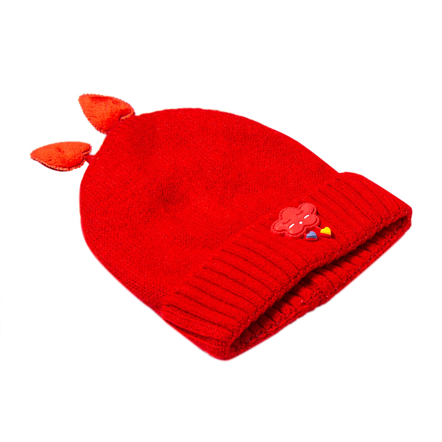 Knit Woollen Cap Winter Beanie Cloud Red