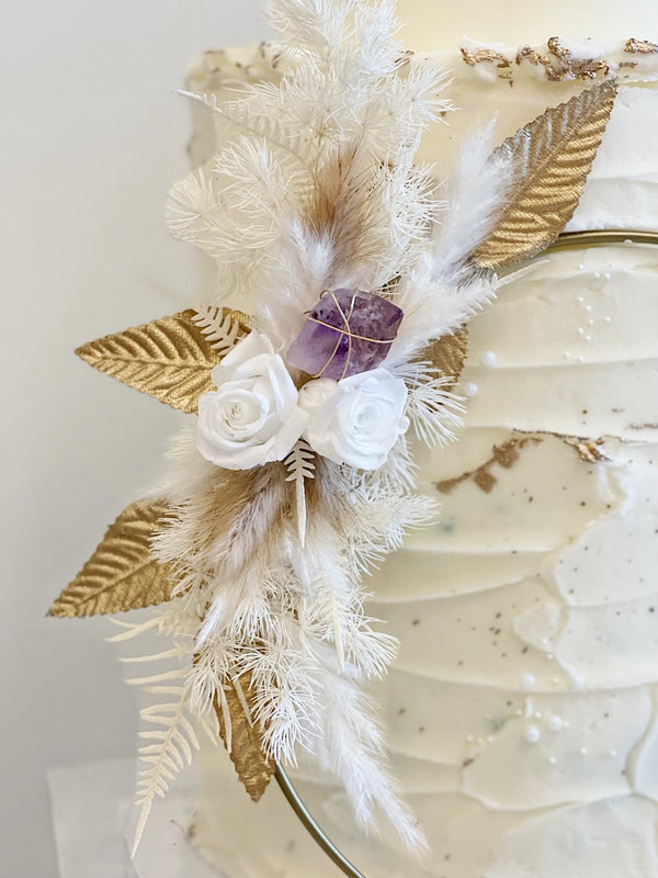 Boho Blanc Wedding cake | Elegant Temptations Bakery