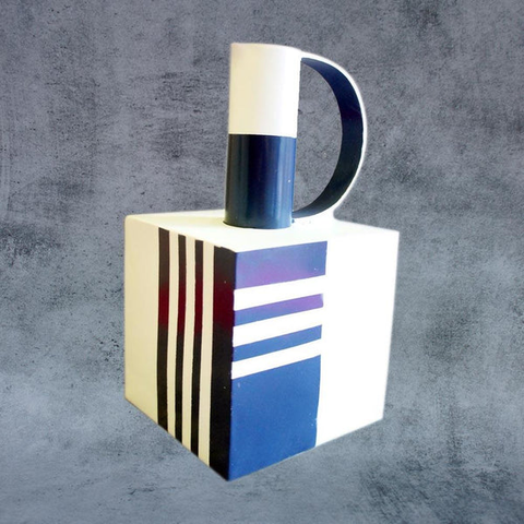 Box Handle Blue Line Vase by Satguru’s