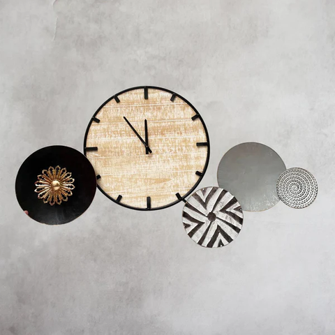 Metal Wall Decor with Clock