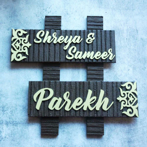 Wooden Nameplate No.9 Parekh