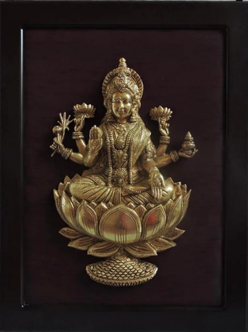 Goddess Laxmi sitting on a lotus