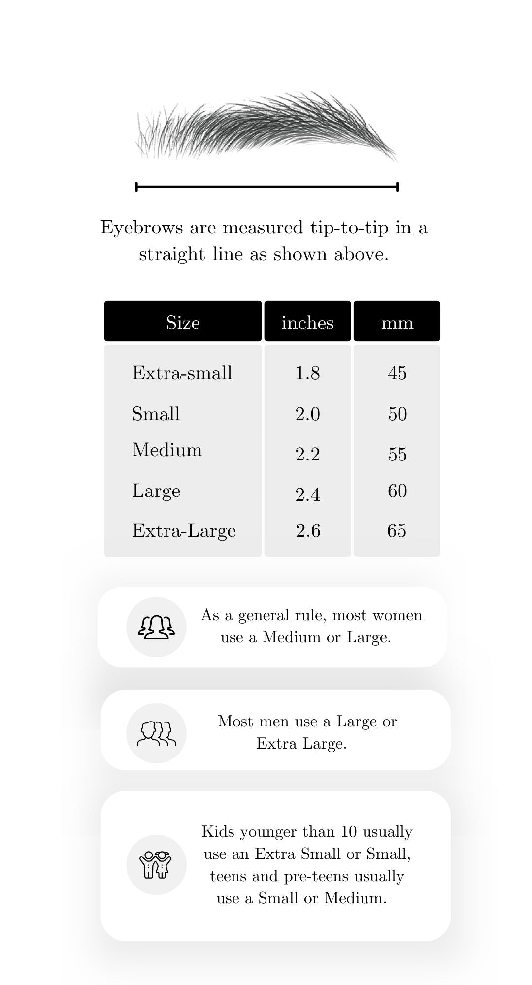 My Two Brows Sizing Info - Confident Contour