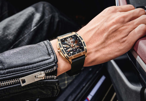 Mens Luxury tonneau mechanical Watch | Wishdoit Watches