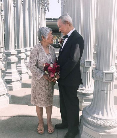 Grandmother of the Bride and Grandmother of the Groom outdoors at wedding venue