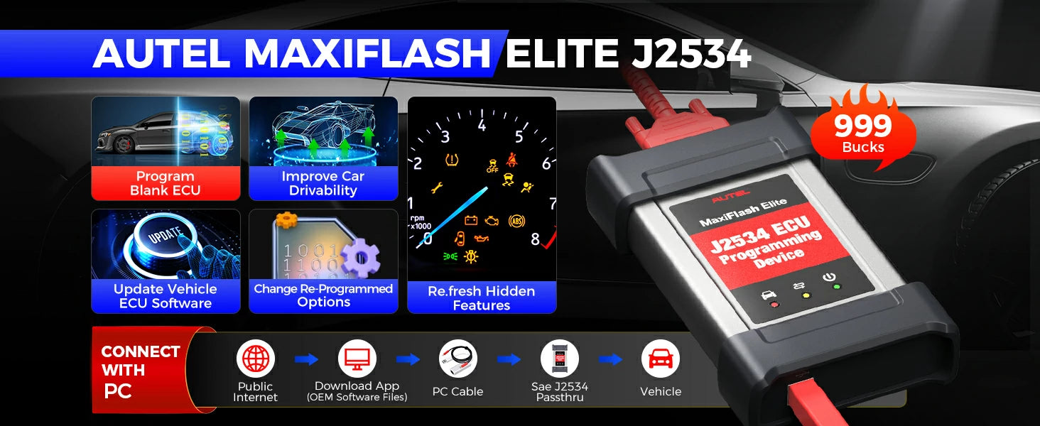 autel mk908 pro ii with ecu maxiflash j2534
