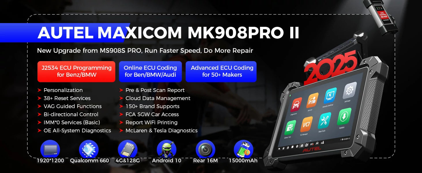 Autel Maxicom mk908 pro ii verfügt über Upgrades gegenüber dem autel ms908s pro