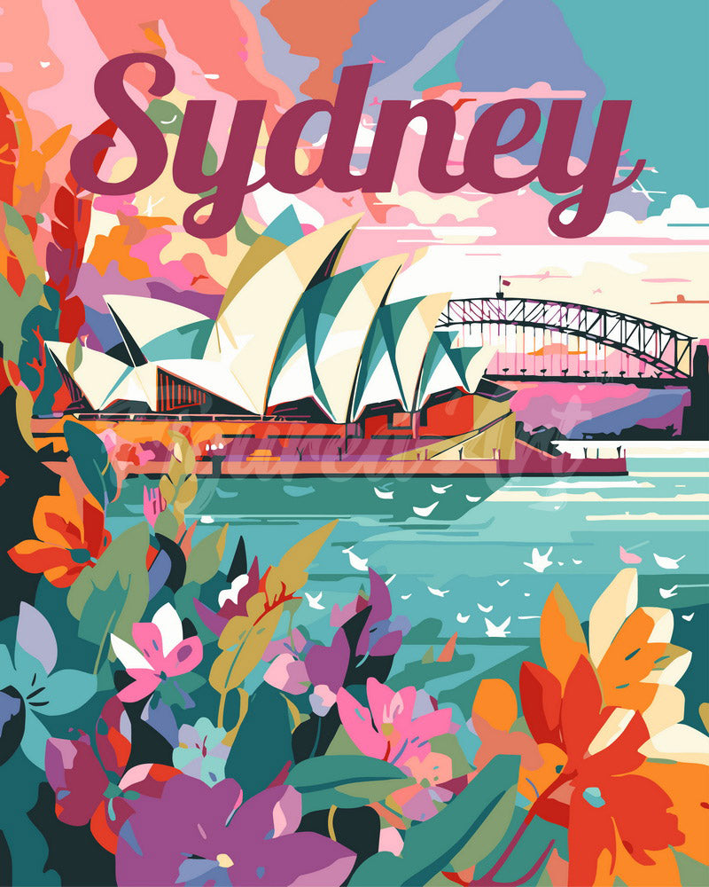 Dipingere con i numeri - Poster di Viaggio a Sydney - FiguredArt product image