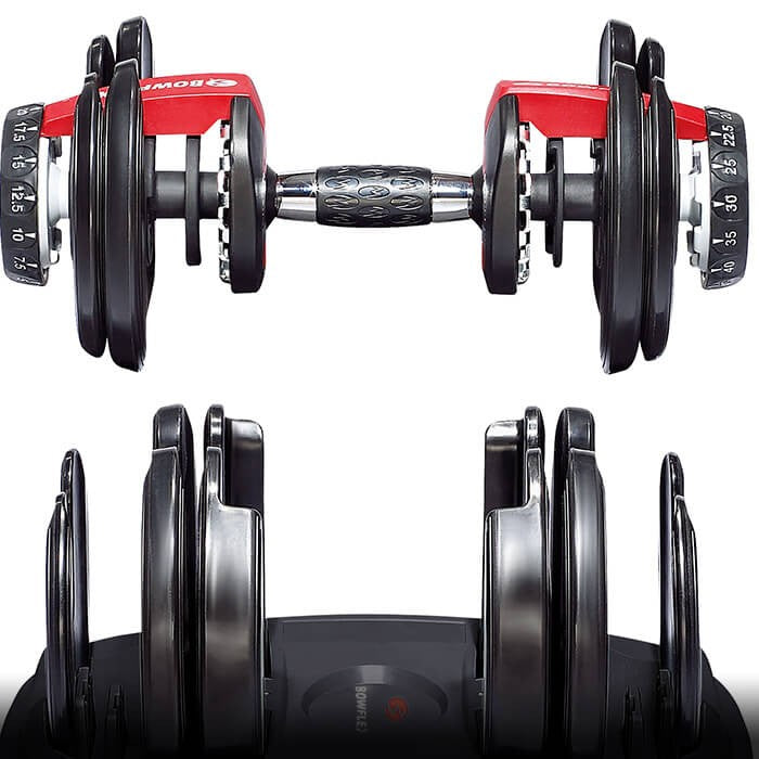 552 SelectTech Adjustable Dumbbells- Pair (5-52LBS)