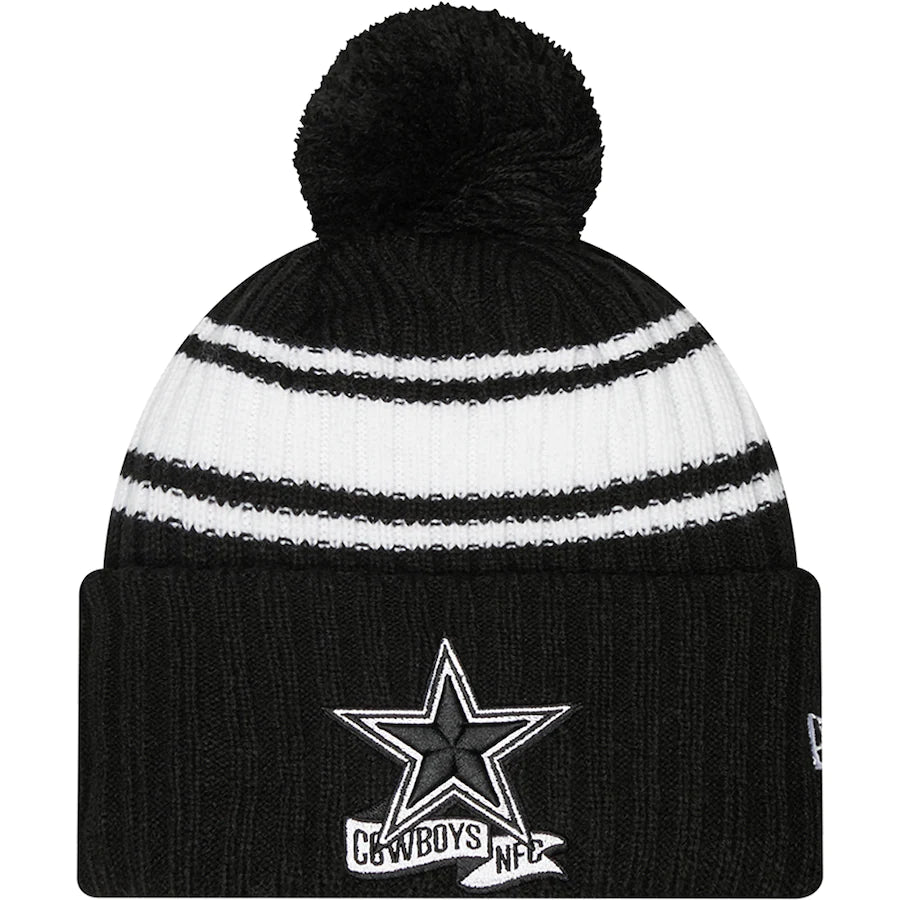 2022 Cold Weather Black and White Pom Knit Hat