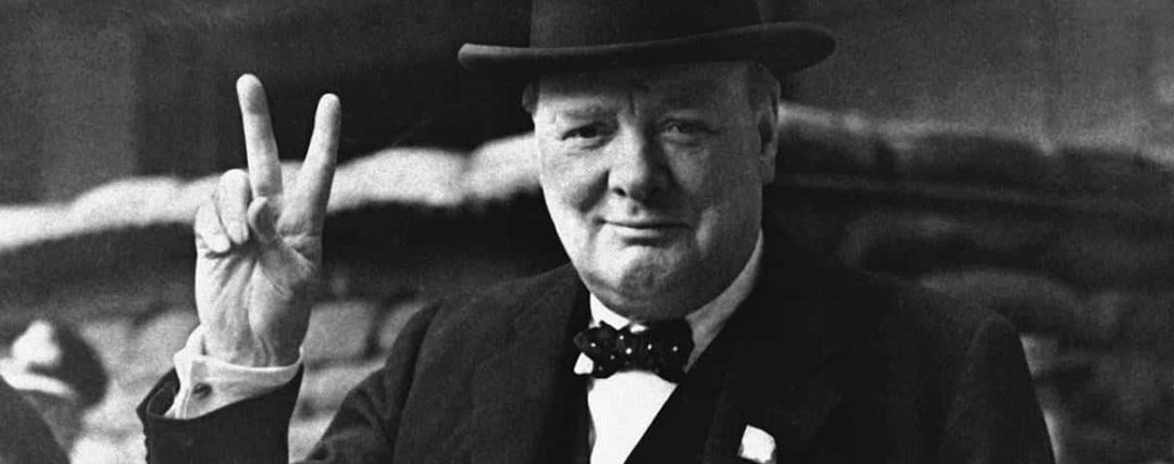 V de la victoire Winston Churchill