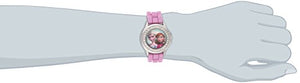 Frozen Anna and Elsa Rhinestone-Accented Watch with Glittered Pink Band