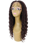 Andrea 31 Inch Deep Red and Black Blend Bohemian Braid wig