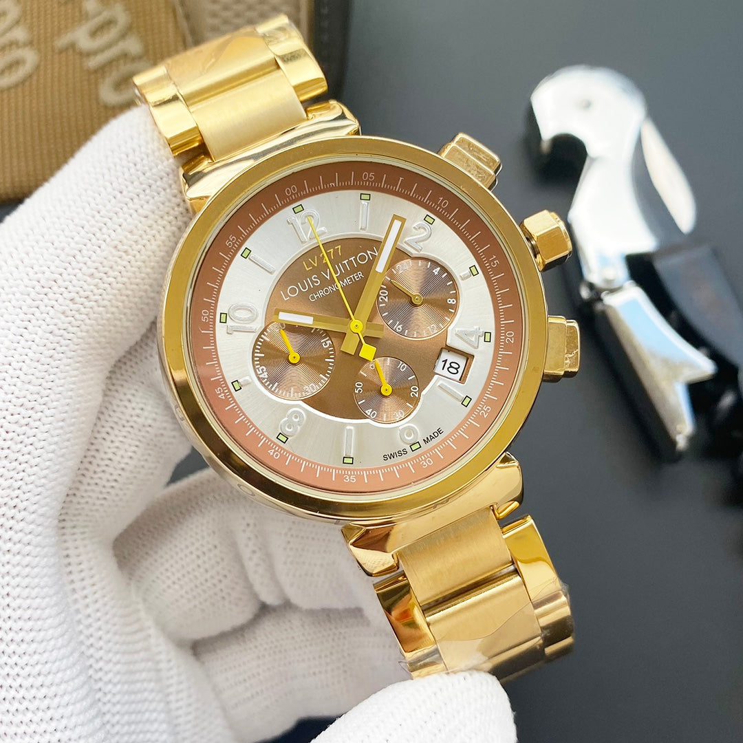 Louis Vuitton LV Fashion Quartz Classic mechanical watch diamond men and women waterproof quartz wat