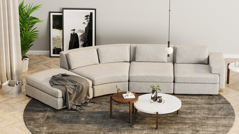 DE.CI Furniture CL.AW Four Seater Curved Sofa