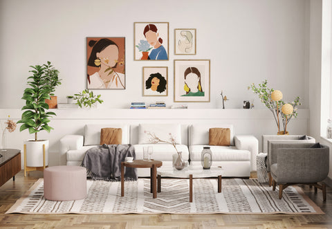 DE.CI Cozy Living Room with CL.AW Three Seater Sofa and CI.RC Coffee Tables and LA.ND Armchairs