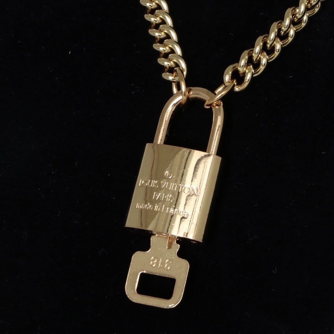 Repurposed Louis Vuitton Red Lock necklace - Dreamized