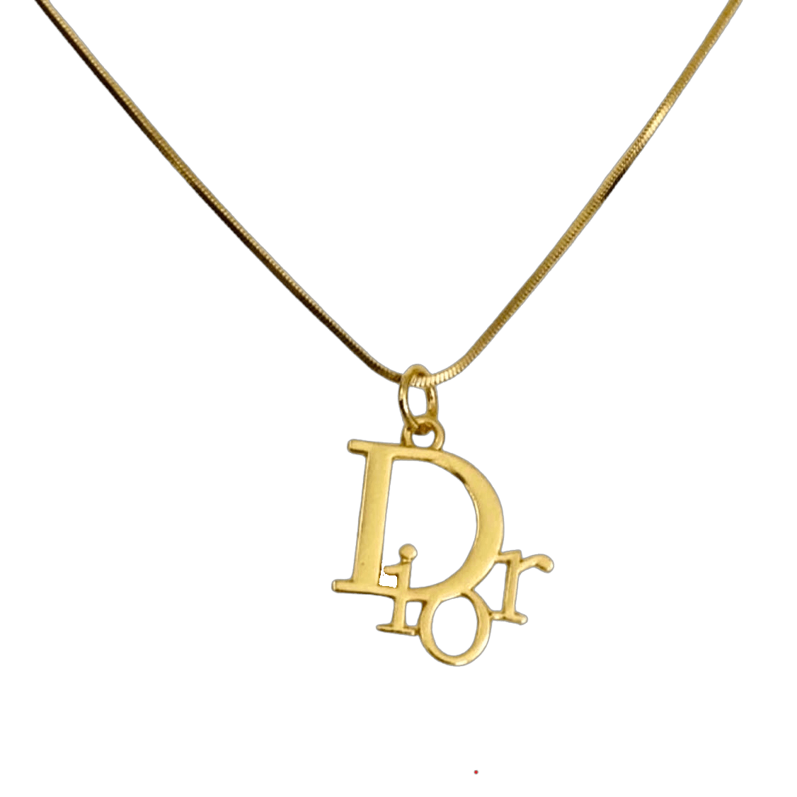Christian Dior Vintage Necklace Gold Logo Black Crystal Pendant RARE NOS  BInY  eBay