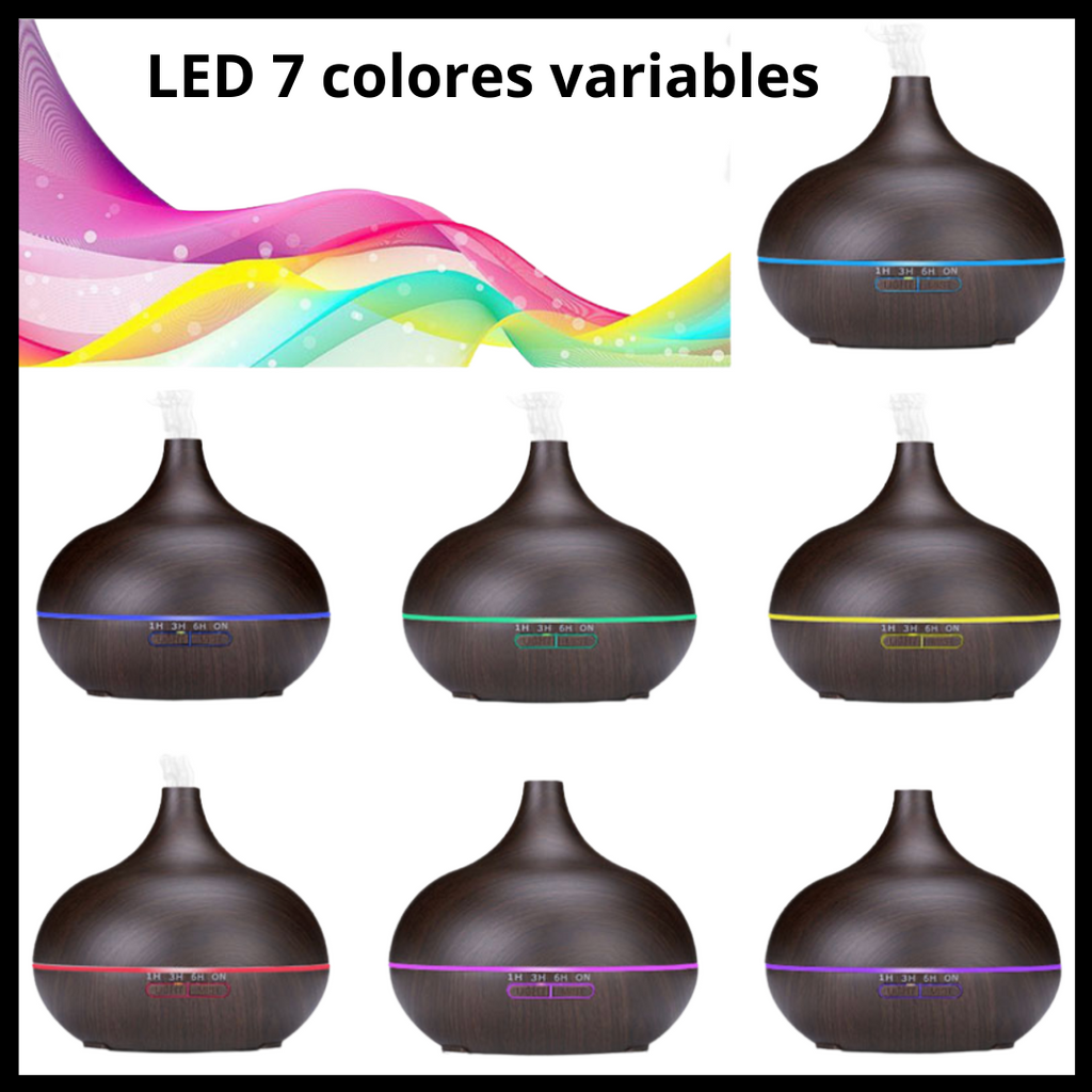 Difusor y humidificador de aceite esencial - 7 leds de color - Ozayti