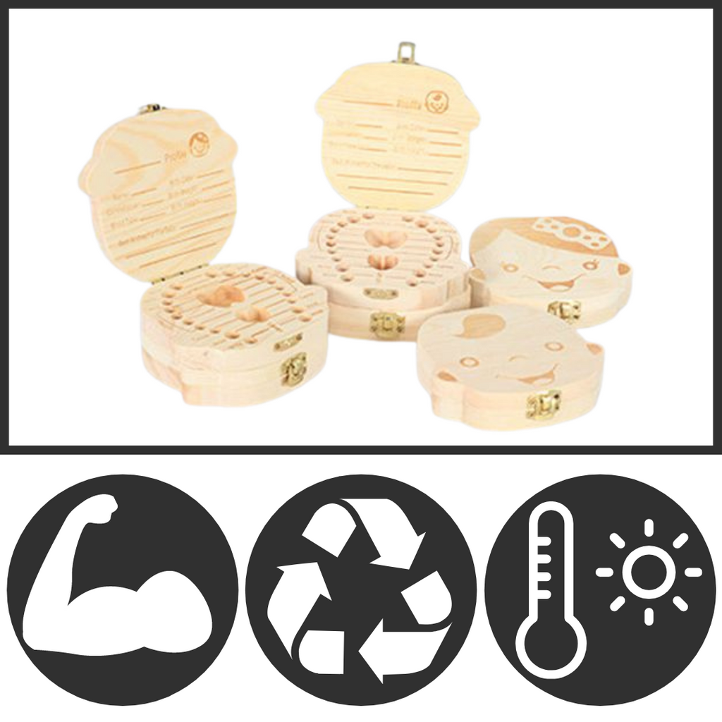 Caja de madera para dientes de leche - material natural durable - Ozayti