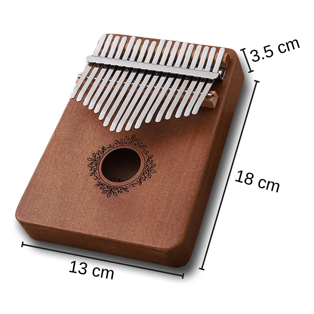 Kalimba Piano de pulgar de 17 teclas - Dimensiones - Ozerty