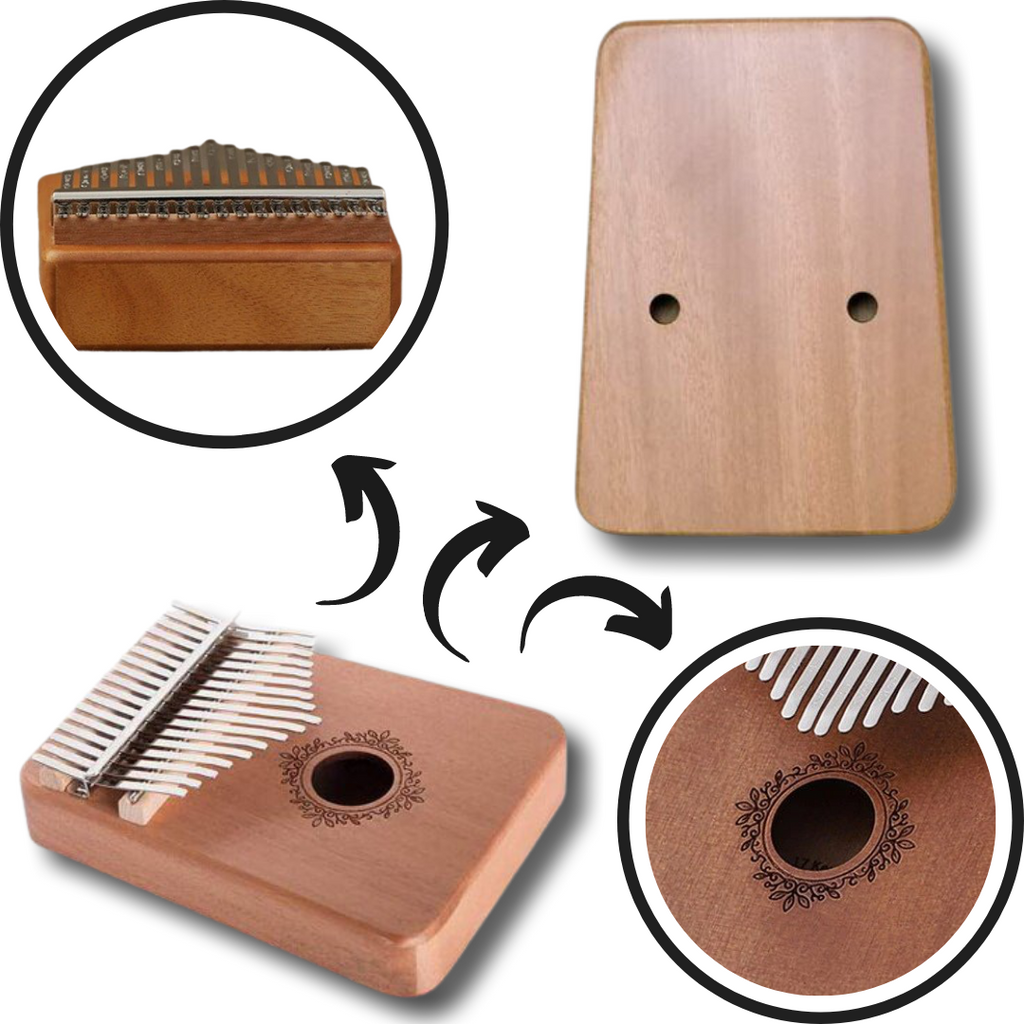 Kalimba Piano de pulgar de 17 teclas - Hermosa estructura de madera - Ozerty