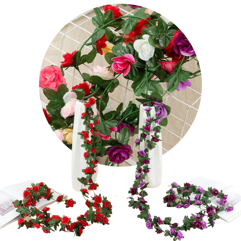 Guirnalda De Rosas Flores Artificiales Falsas De Seda Decoración Del Hogar Ozayti 3100