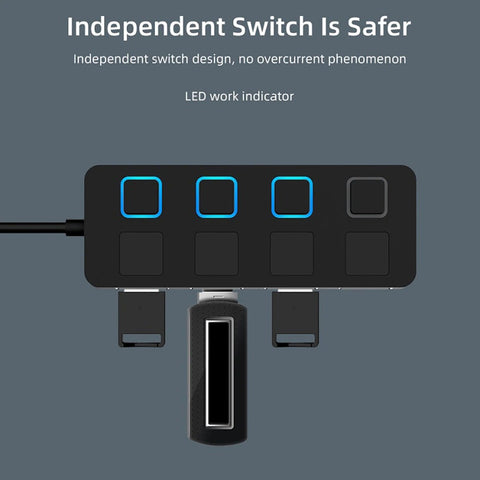 USB HUB 4 porttal és egyedi kulcsokkal - Atron