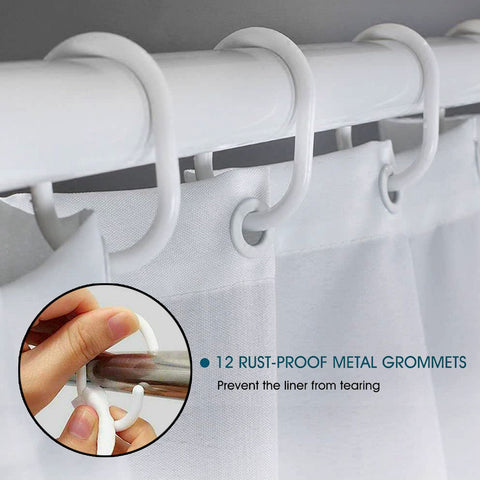 Printed Polyester Waterproof Shower Curtain with hooks
