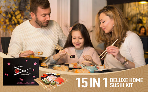 happy sushi dinner family