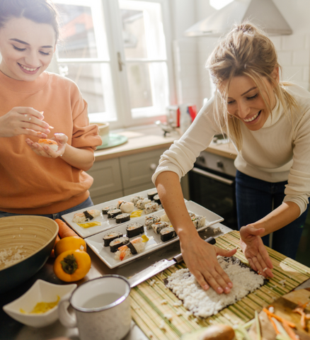 Happy-sushi-making-together