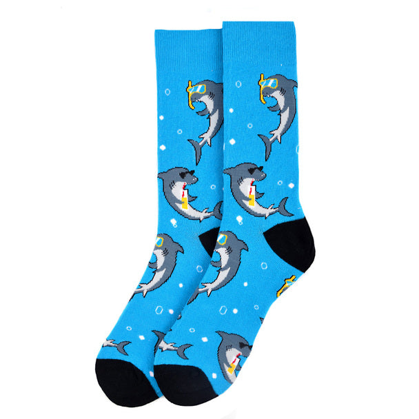 Men's Socks - Vacation Sharks Novelty Socks