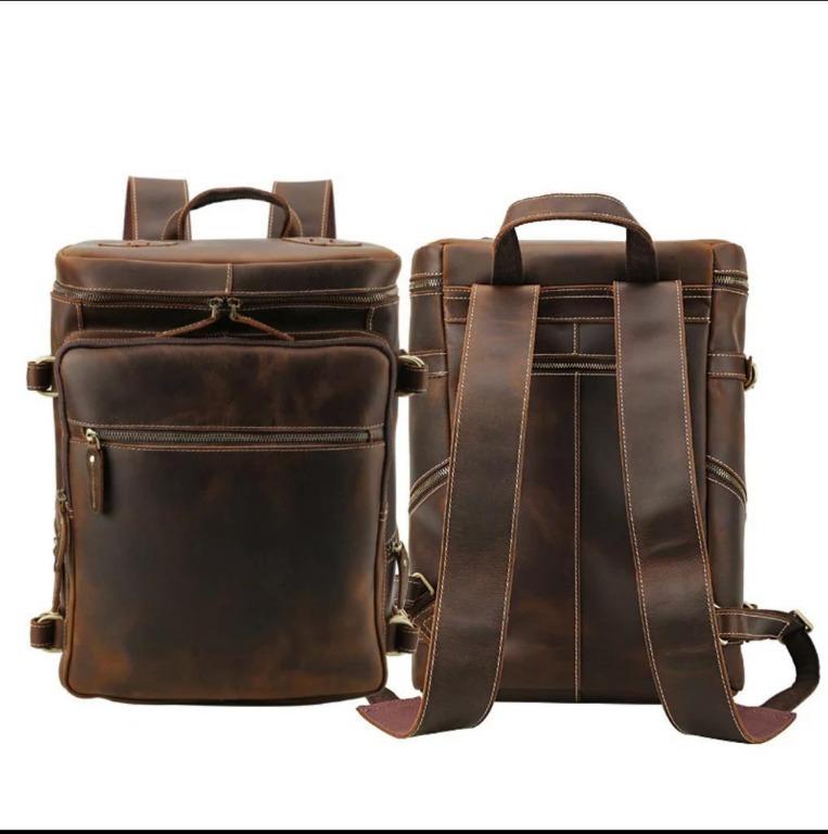 Tiding 3035 Vintage Genuine Cowhide Leather Backpack Boonwei Enterprises