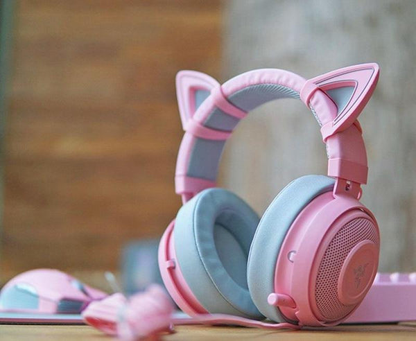 Razer Kraken Pro Crystal Pink 猫耳 ゲーミングヘッドセット ネコミミ Gaming Zebra